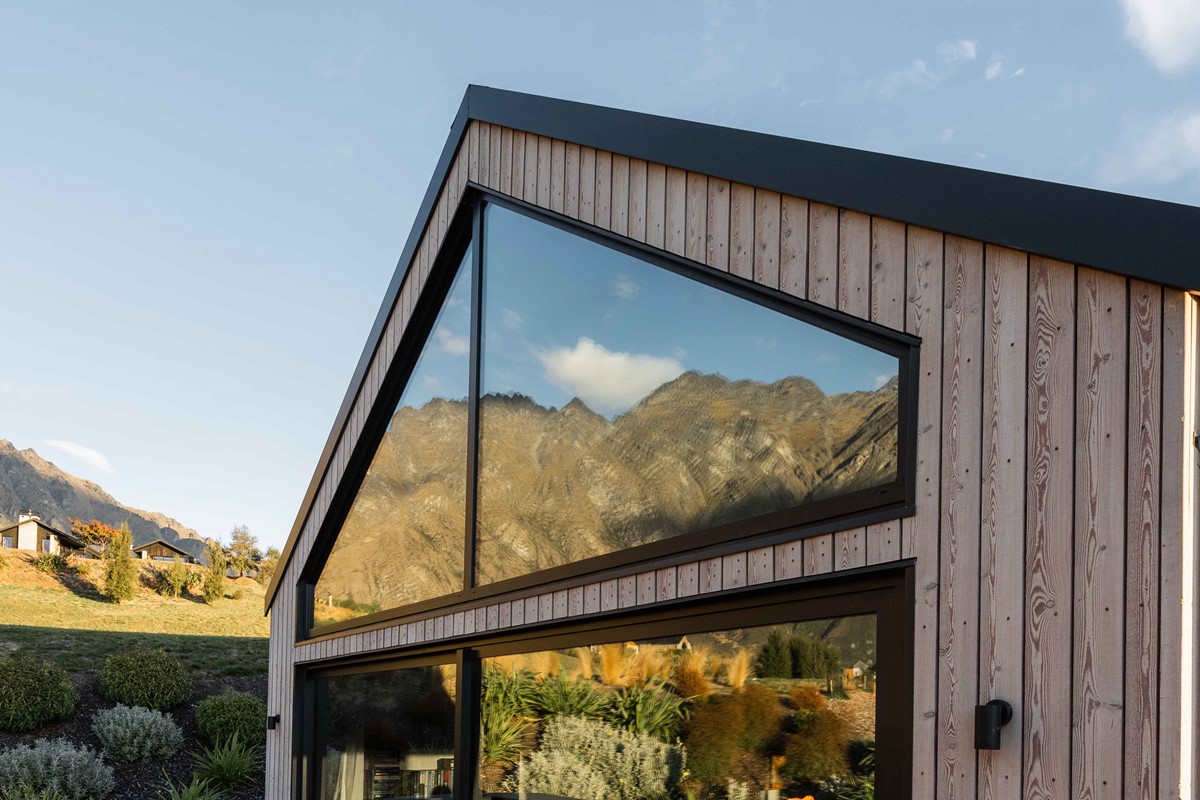 A glimpse from the exterior of Neil & Fleur's new home. These windows, from inside, display the iconic Remarkables. One of the reminders to Neil & Fleur that they made the right decision upping their roots and moving down to the beautiful area of Jack's Point.